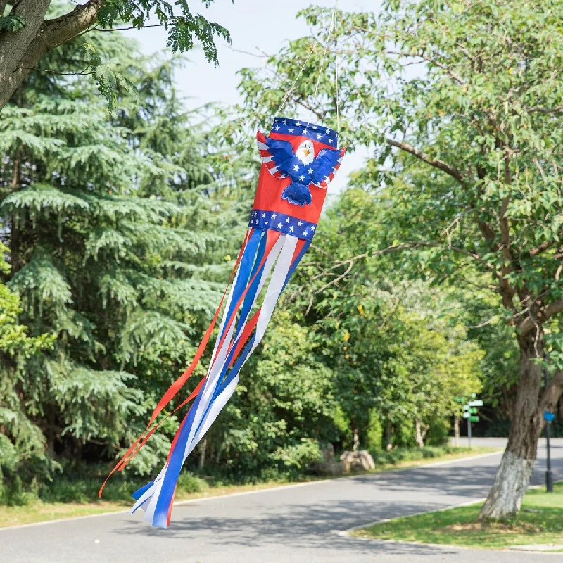 Glitzhome 60.25"H Patriotic Americana 3D Eagle Windsock