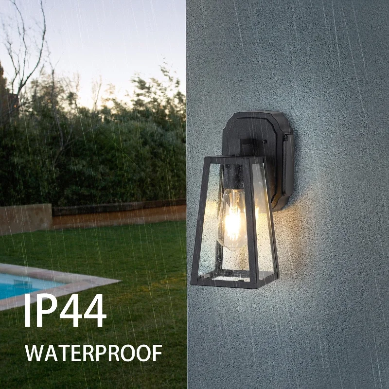 Exterior Wall Sconce Fixtures Waterproof Front Porch Lights Plus Clear Glass, Wall Sconce Lighting w/ Invisible Socket Side