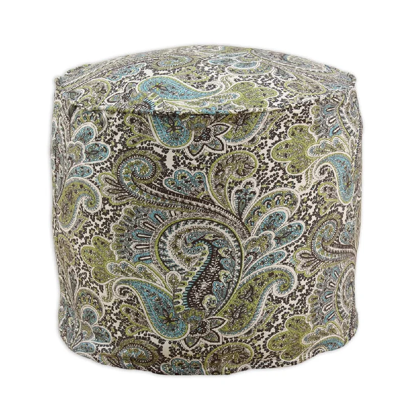 Paisley Chocolate 20-inch x 17-inch Corded Hassock