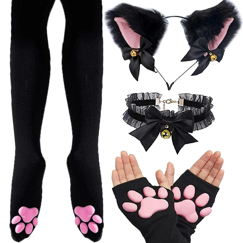 Cat Lady kit - Thigh High Socks / Sleeves / Ears set