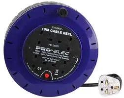 Extension Cable Reel, 4 Socket Mains 13A 10m Length