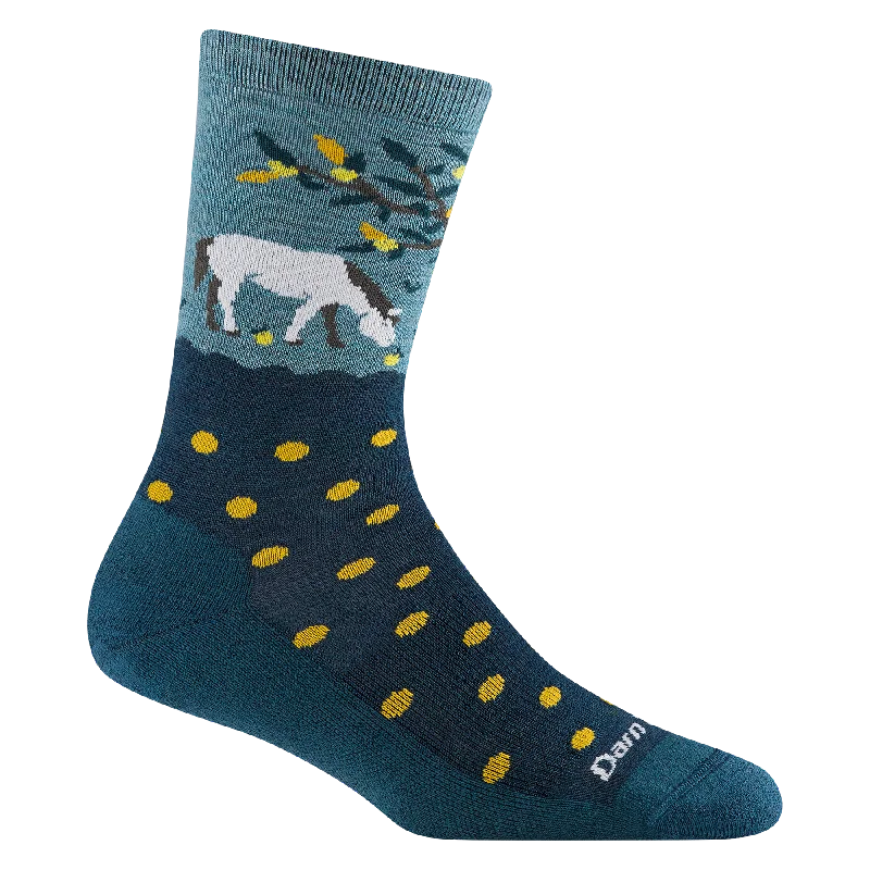 Women's Wild Life Crew Lightweight Sock - Dark Teal