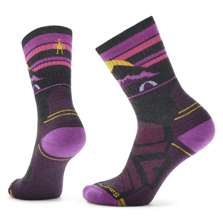 Women's Hike Light Cushion Mountain Moon Crew Sock - Charcoal