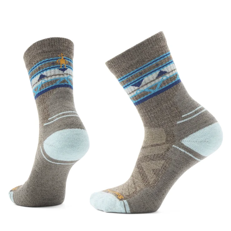 Women's Hike Light Cushion Zig Zag Valley Mid Crew Sock - Military Olive/Fossil