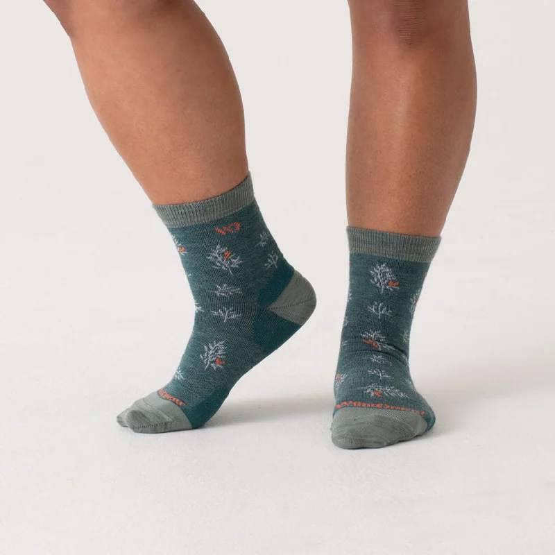 Women's Foliage Lightweight Micro Crew Sock - Teal