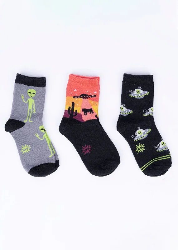 Alien UFO Kids' Socks 3-Pack