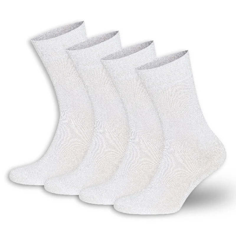 BAMBOOVEN Mens & Womens Bamboo Diabetic 4 Pairs Crew Socks