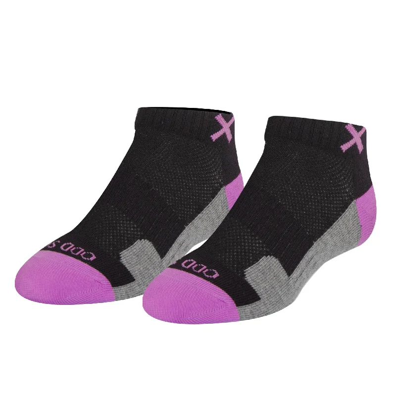 Basix Women Ankle 3 Block Pastel Black Purple Heather