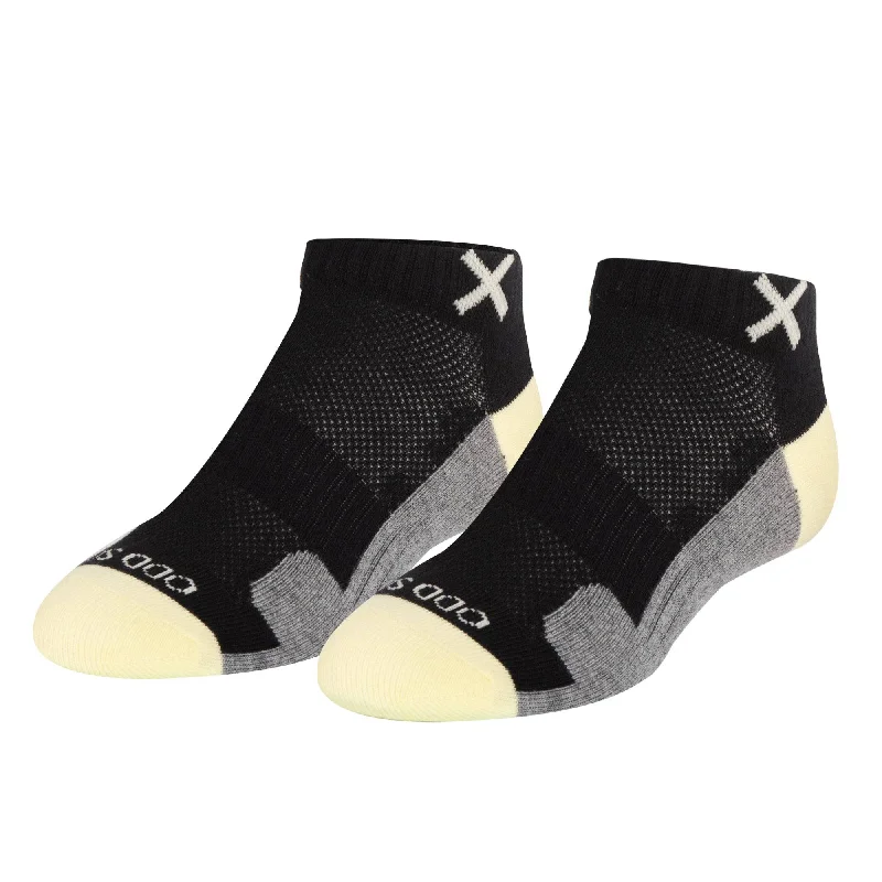 Basix Women Ankle 3 Block Pastel Black Yellow Heather