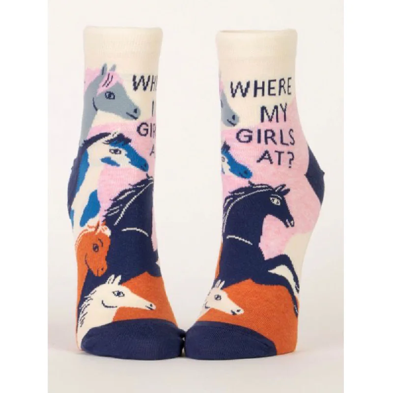 BlueQ Where My Girls At Women's Socks