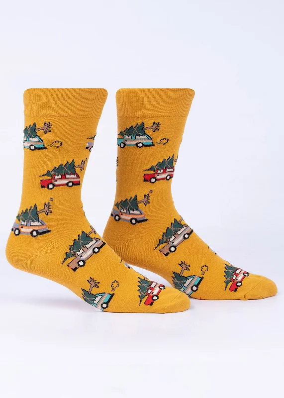 Christmas Tree Cars Men's Socks