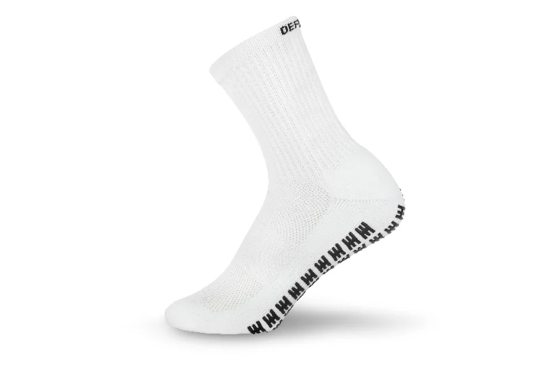 Defiance Grip Socks White - mid calf length