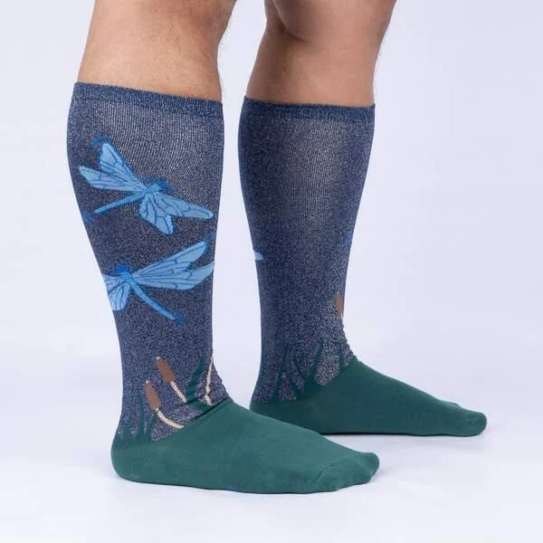 Dragonfly | Shimmer | All Gender Stretch-It™ Wide Calf Knee-high