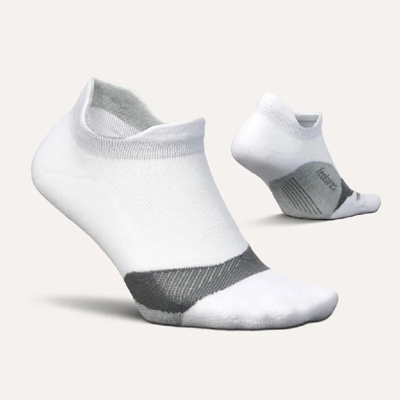 Elite Light Cushion No Show Tab Sock - White