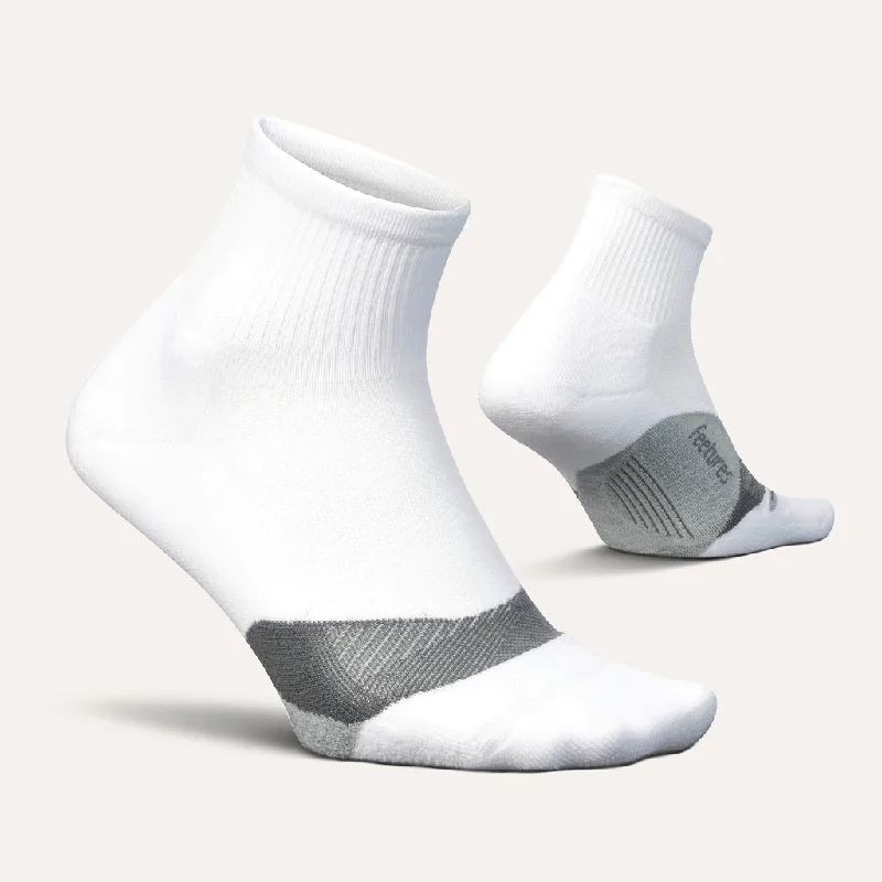 Elite Light Cushion Quarter Sock - White