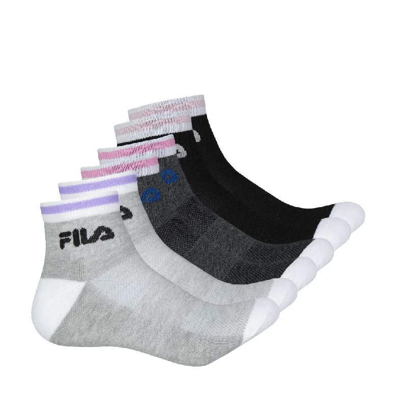 FILA - Women's 6 Pack Athletic Lifestyle Quarter Socks (FW0139)