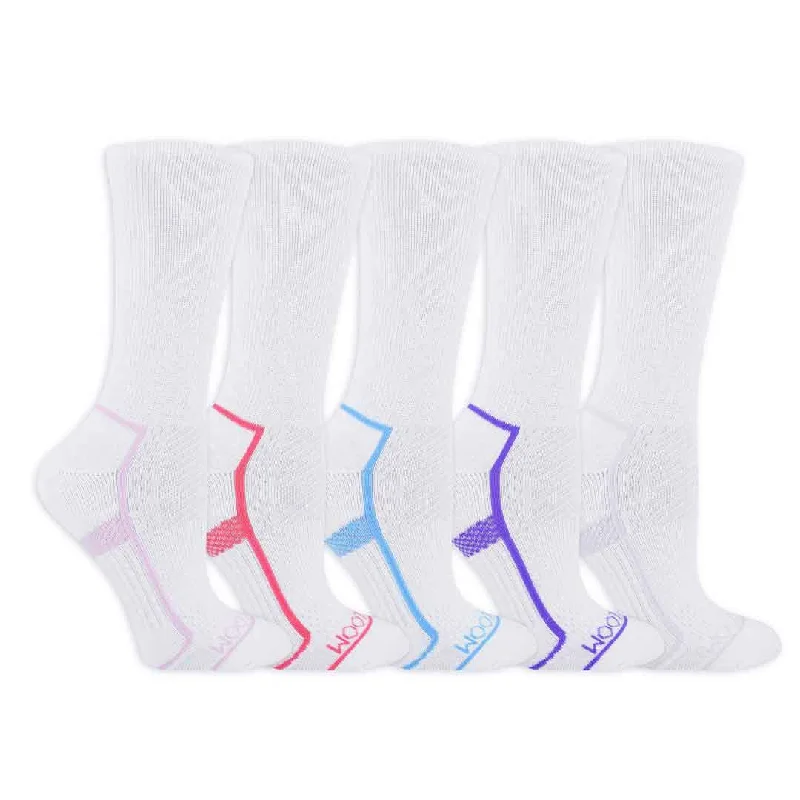 Fruit Of The Loom - Women's 5 Pack Crew Socks (FRW10571M5MQC02-WHT)