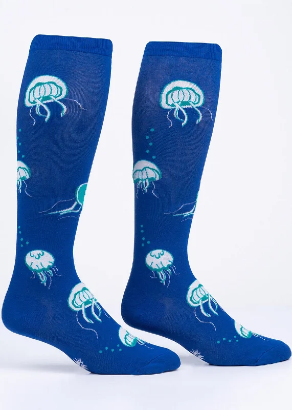 Jellyfish Glow-in-the-Dark Stretch-It Knee Socks