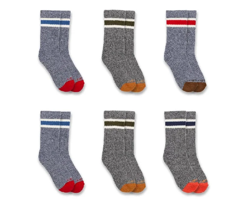 Kids' Midweight Camp Crew Sock - (6-Pack)