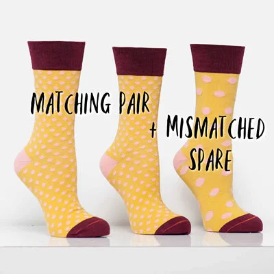 Matching Pair + Mismatched Spare - Yellow and Pink (3 Pk)