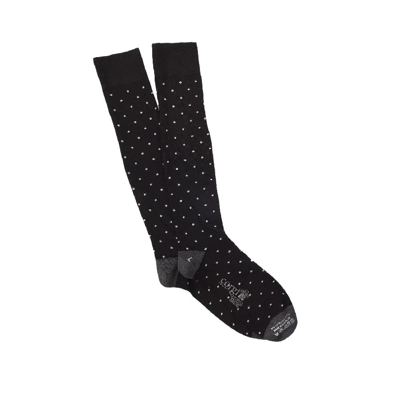 Men's Pin Dot Cotton Long Socks