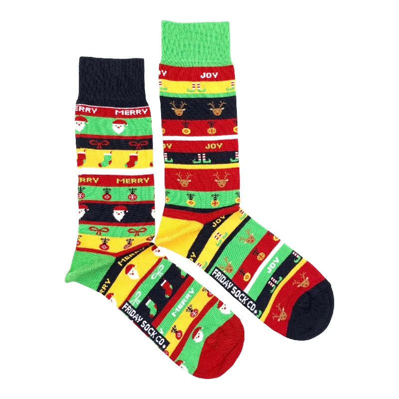 Men's Ugly Christmas Merry & Joy Socks