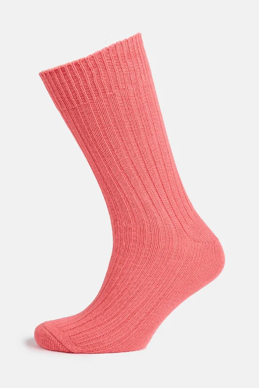 Premium Cotton Sock Rib - Salmon Pink