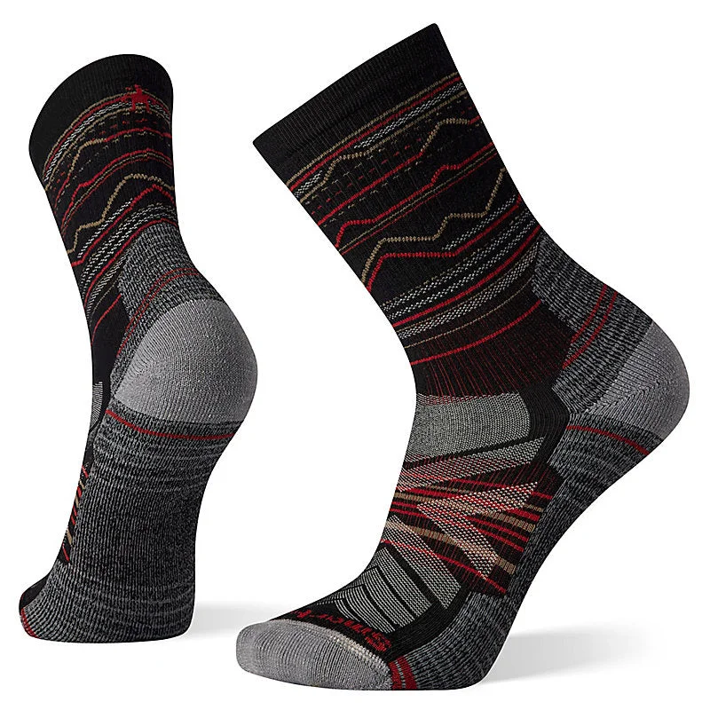 Hike Light Cushion Mountain Range Pattern Crew Sock