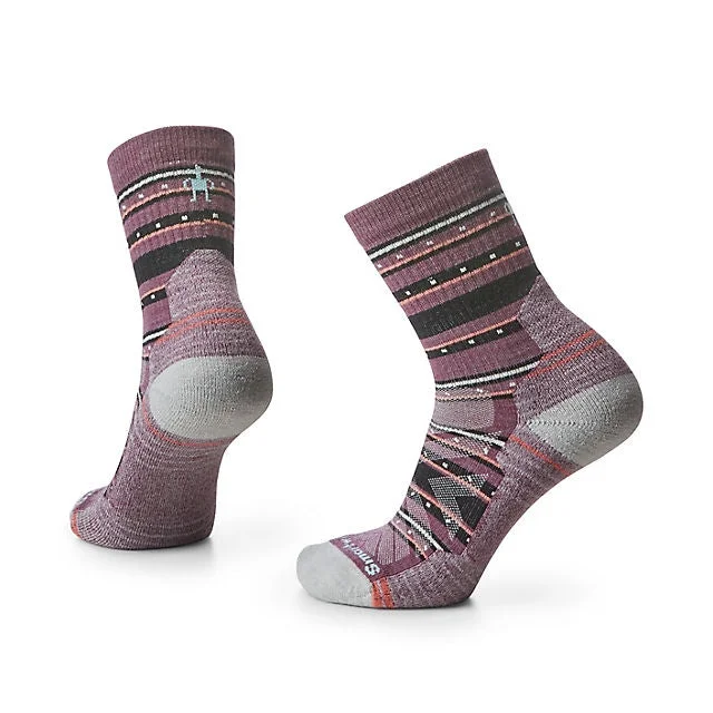 Women's Hike Light Cushion Stitch Stripe Mid Crew Socks