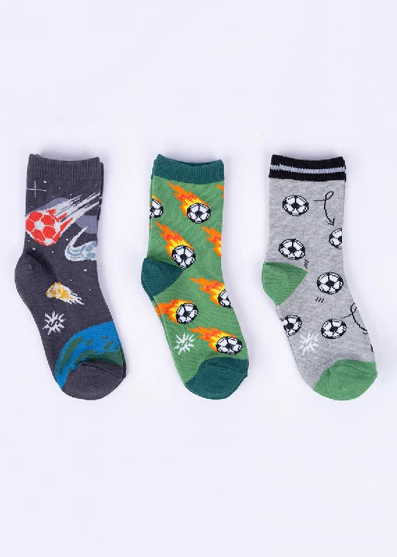 Soccer Player Kids' Socks 3-Pack