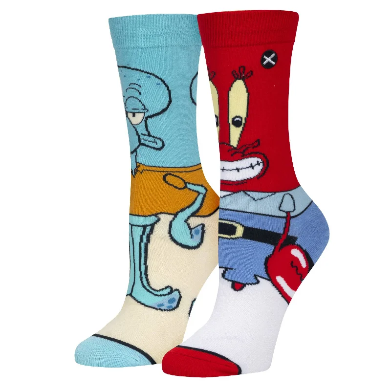 Squidward & Mr Krabs  Women's Crew Socks