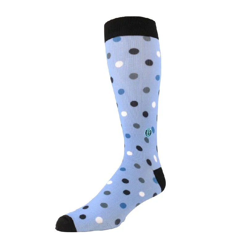 The Danny - Extra Cushioned - Light Blue Polka Dot Dress Socks