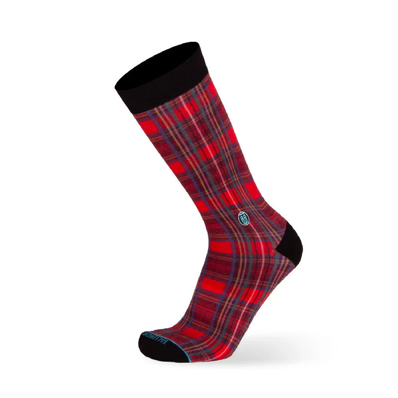 The Plaid - Extra Cushioned - Red Plaid Dress Socks