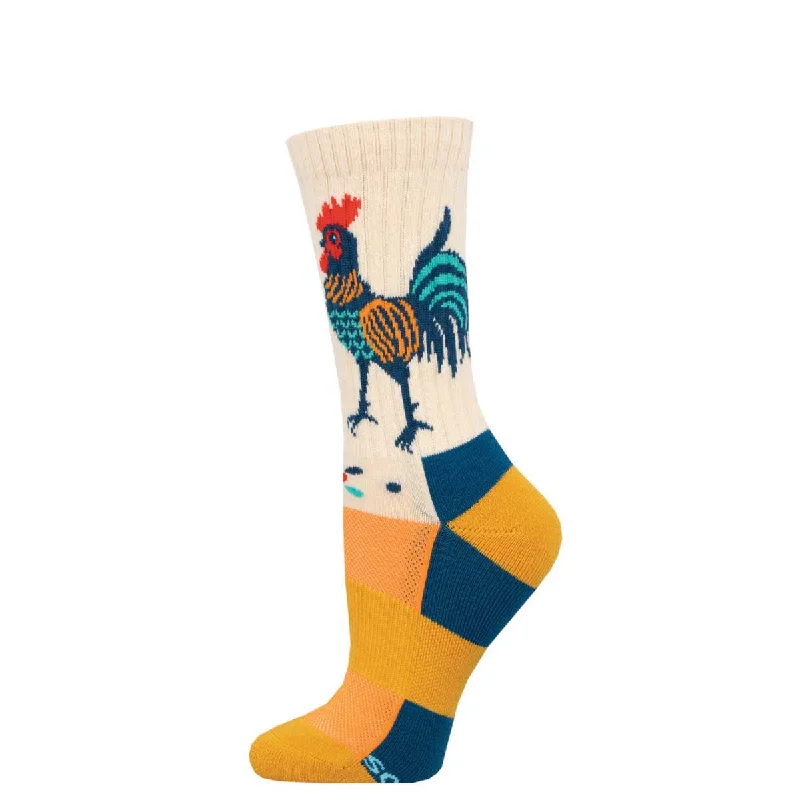 Women's Merino Wool "Chicken Folk Art" Socks