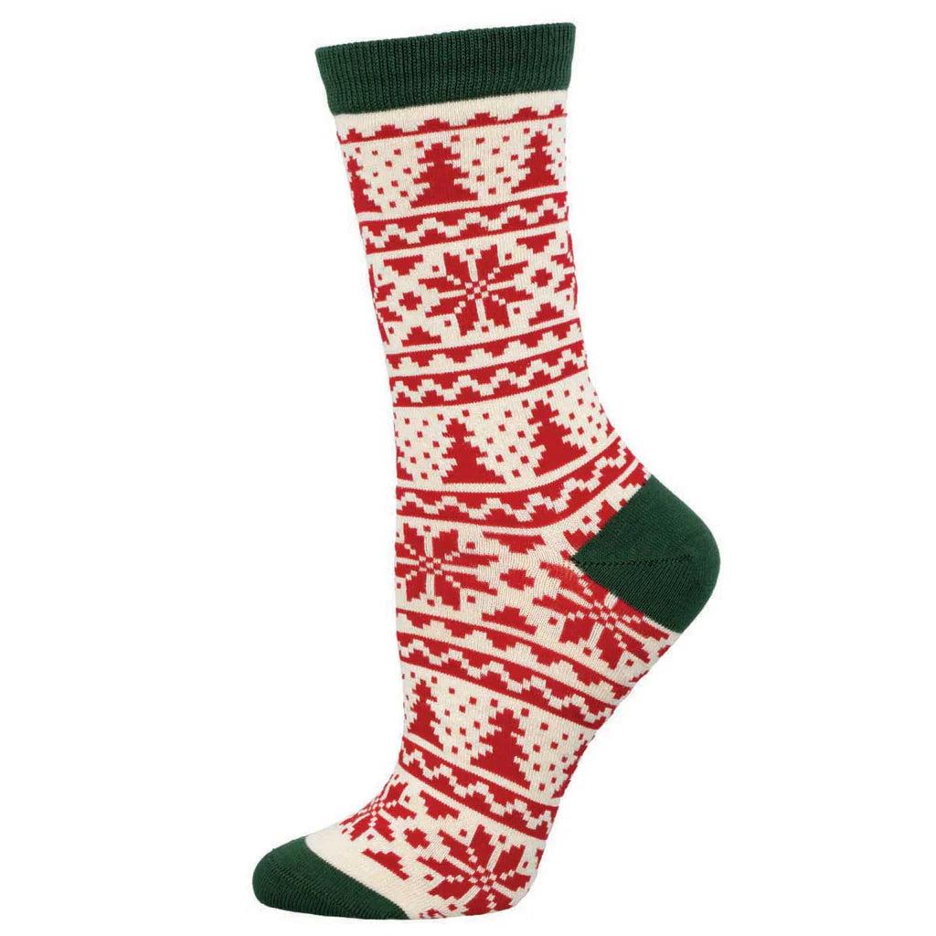 Women's Bamboo "Christmas Fair Isle" Socks