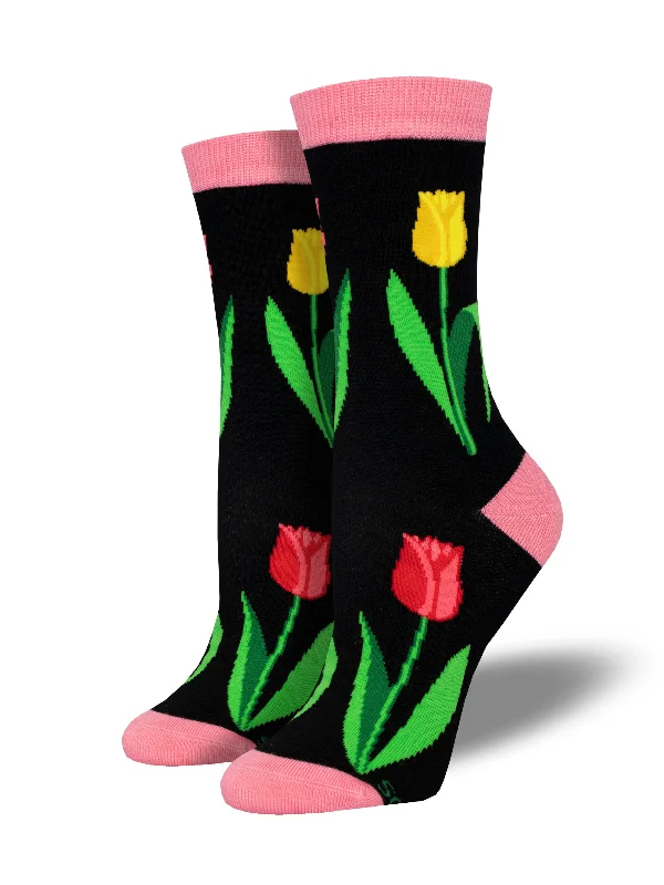 Women's Bamboo "Spring Tulips" Socks