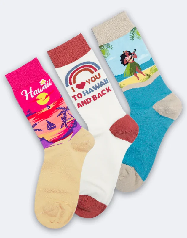 Women's Hawaiian Getaway Crew Socks Pack | 3-Pair Bundle