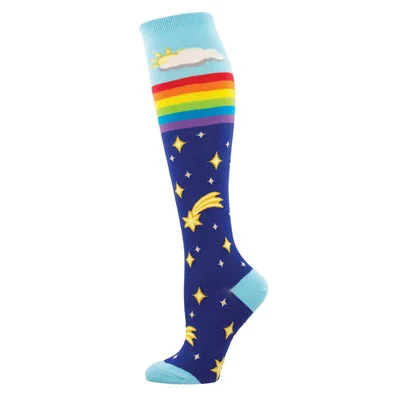 Women's "Rainbow Star Knee High" Socks