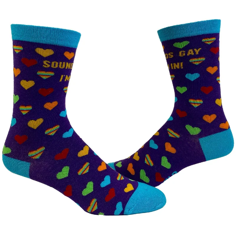 Womens Sounds Gay I'm In Socks Cute Rainbow Gay Pride Sock