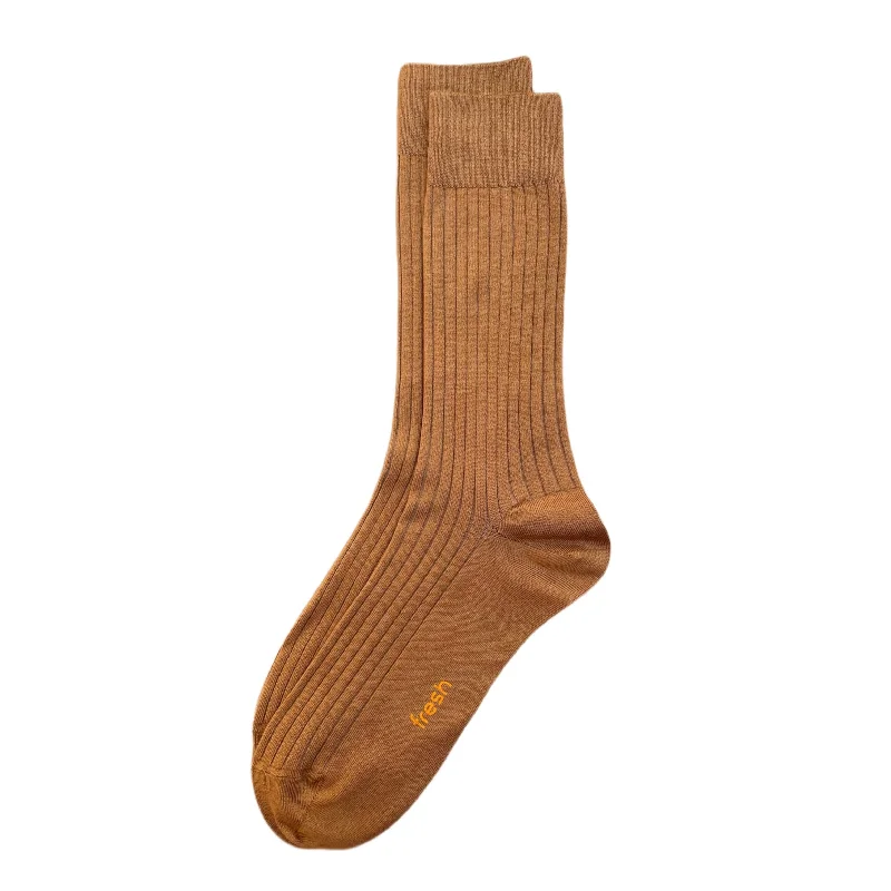 FRESH Cotton Mid-Calf Lenght Socks In Camel