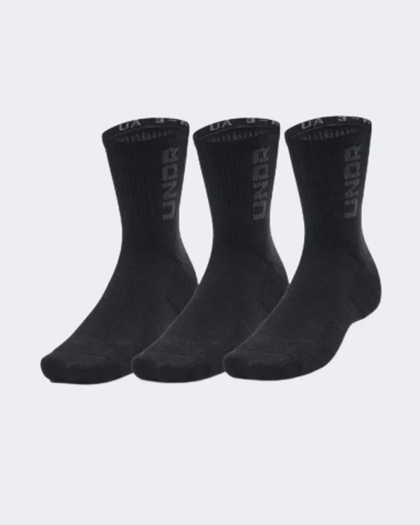 Under Armour 3-Maker 3-Pack Mid-Crew Unisex Training Sock Black 1373084-001