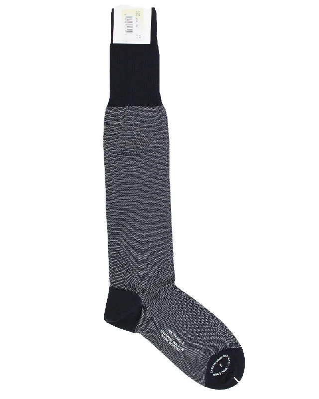 Attolini Wool Socks Midnight Blue Gray US 12 - EUR 46 Over The Calf