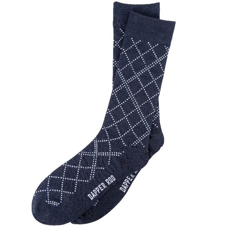 Diamond Lattice Blue Bamboo Socks by Dapper Roo