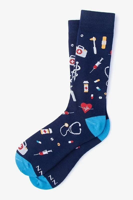 Doctor Medical Navy Blue Mens Sock