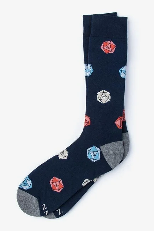 Dungeons And Dragons Navy Blue Mens Sock