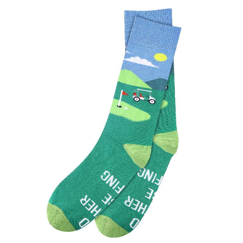 Golf Course Scene Socks by Dapper Roo