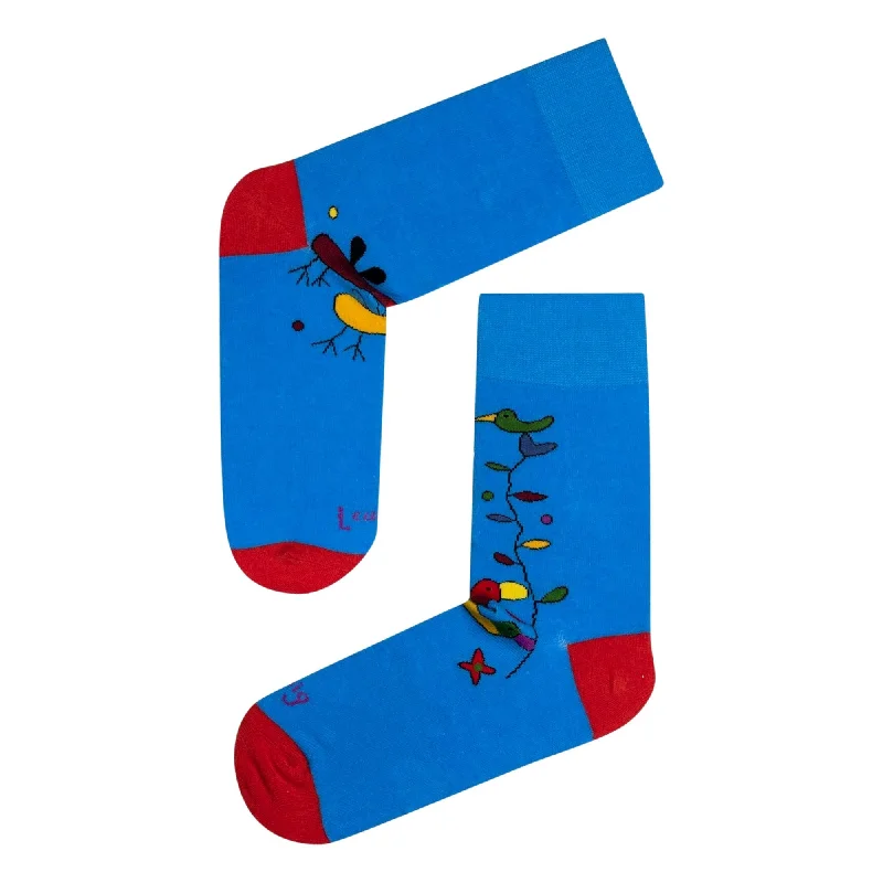 Michael Leunig Bird Blue Socks