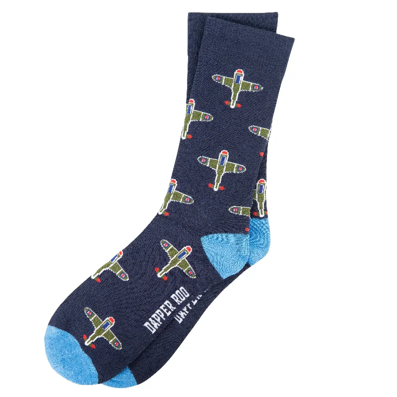 Supermarine Spitfire Plane Bamboo Socks by Dapper Roo