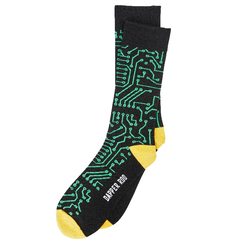 Tech Nerd Circuit Board Bamboo Socks by Dapper Roo