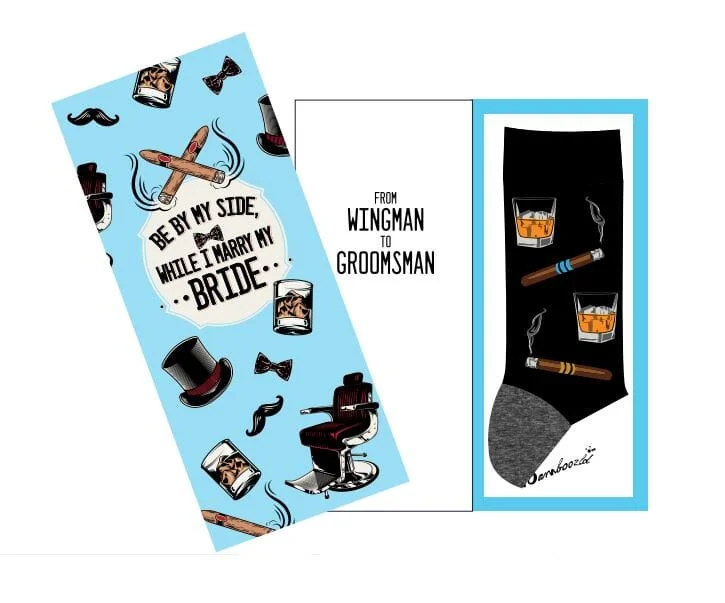 Wingman to Groomsman Sock Card